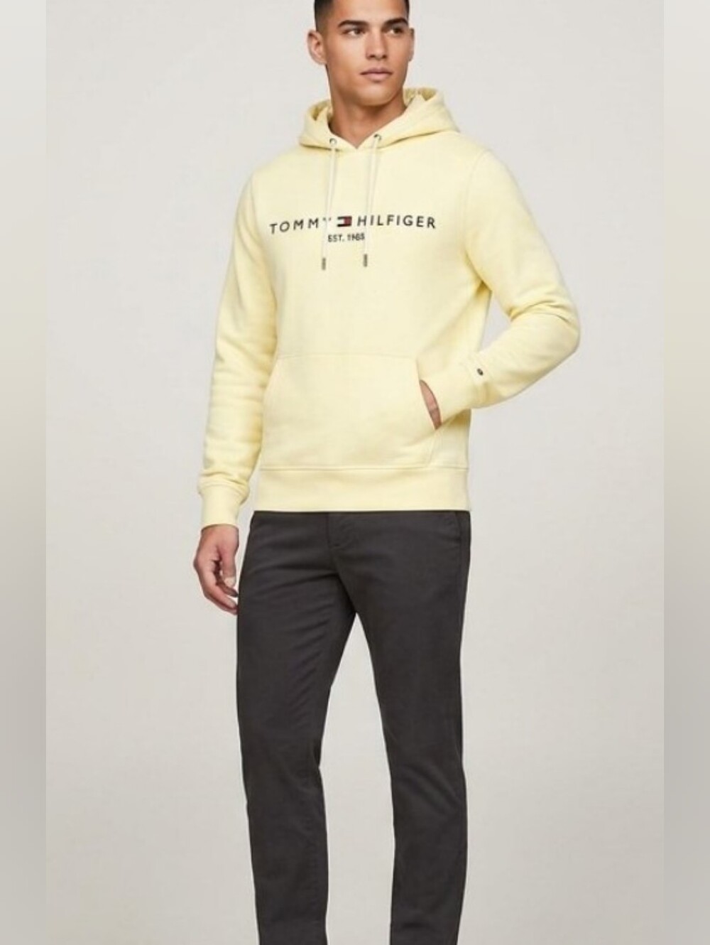 Tommy Hilfiger Men's XS Yellow Logo Hoodie